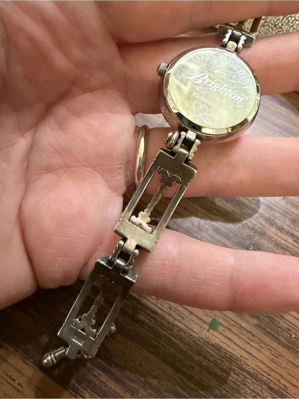 Brighton Silver-Tone Bracelet Watch with White Dial